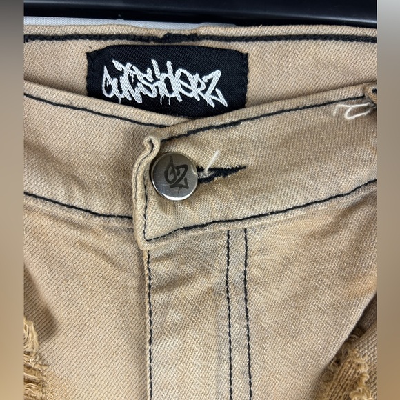 Outsiderz Streetwear rust pink jeans size 30 heavily distressed lined - Picture 2 of 7